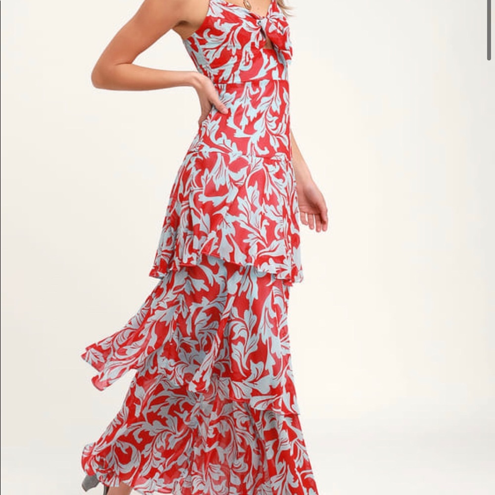 Lulus Multi Tiered colorful dress